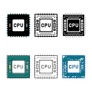 Cpu semiconductor manufacturing stylized color icon vector 스톡 일러스트