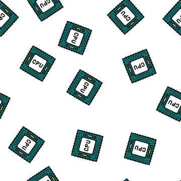 Cpu semiconductor manufacturing vector seamless pattern Stock Illustration