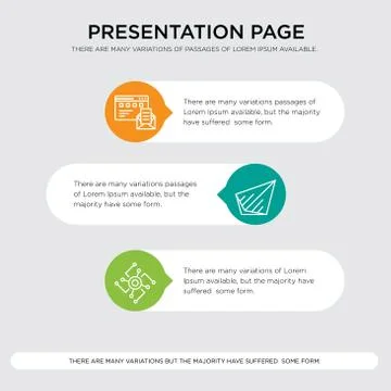 Cpu, Send, Browser and mail presentation Stock Illustration