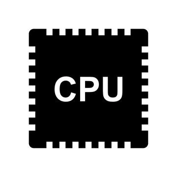 CPU silhouette icon. Computer part. Vector. Stock Illustration