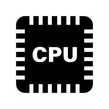 CPU silhouette icon. Processor icon. Vector. Illustrazione stock