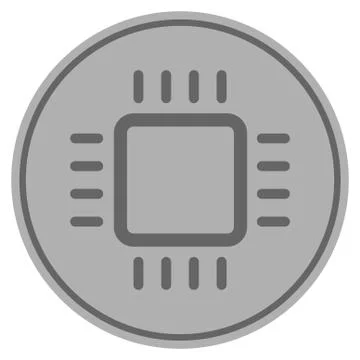 Cpu Silver Coin Illustrazione stock