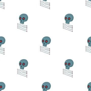 CPU with a skull pattern seamless vector Stock Illustration