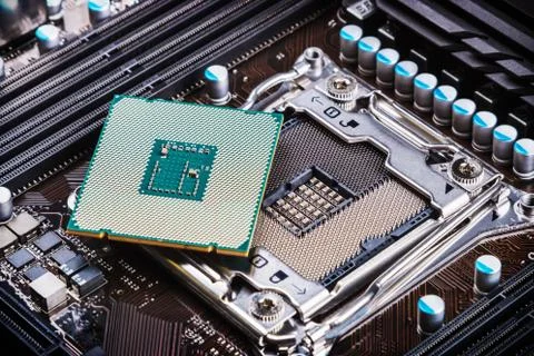 CPU socket and processor 스톡 사진