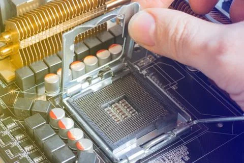 Cpu socket - computer hardware Stock Photos