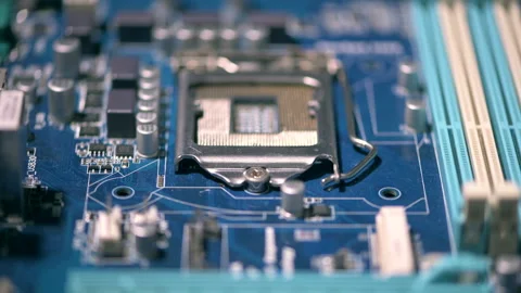 The CPU socket of the computer's motherboard 스톡 동영상 141595625