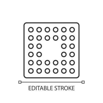 Cpu socket linear icon Stockillustratie