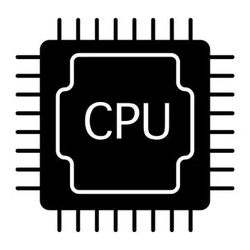 Cpu solid icon. Processor illustration isolated on white. Chip glyph style 库存插图