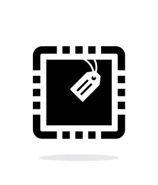 CPU with Tag simple icon on white background Stock Illustration
