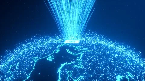 CPU technology background. 3D illustration A powerful processor on the planet イラスト素材