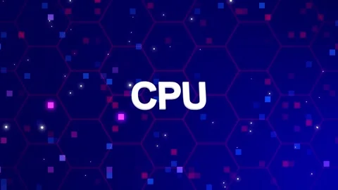 CPU text animation with background Stock Footage 260209673