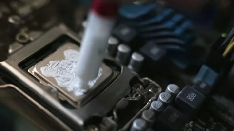 CPU thermal grease lubricated Stock Footage 51616916