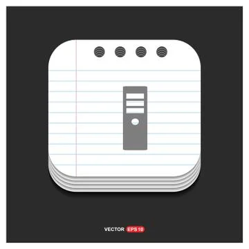CPU Tower Icon Gray icon on Notepad Style template Vector EPS 10 Free Icon 스톡 일러스트