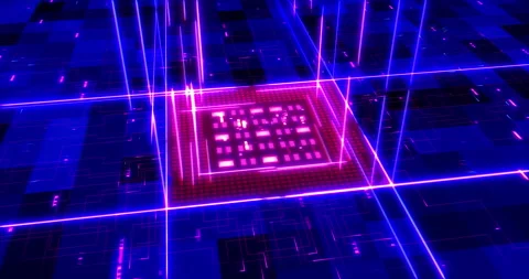 CPU Transmitting Glowing High Speed Data... | Stock Video | Pond5