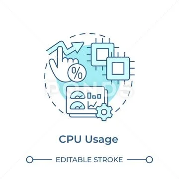 CPU usage soft blue concept icon 스톡 일러스트