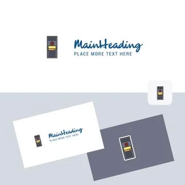 CPU vector logotype with business card template. Elegant corporate identity.  Stock Illustration