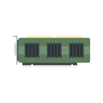 Cpu video card icon flat vector. Gpu fan Stock-Illustration