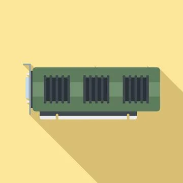 Cpu video card icon flat . Gpu fan Stock-Illustration