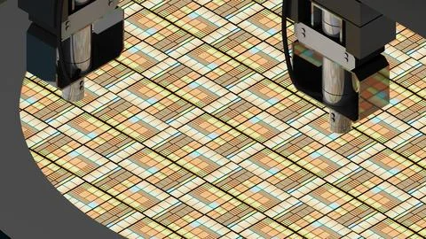 CPU wafer technology,central processing unit,working processing technology,.. Stockillustratie