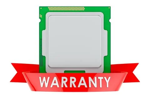 CPU warranty concept. 3D rendering Stock Illustration