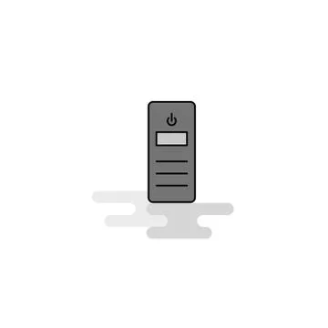 CPU  Web Icon. Flat Line Filled Gray Icon Vector Stock Illustration