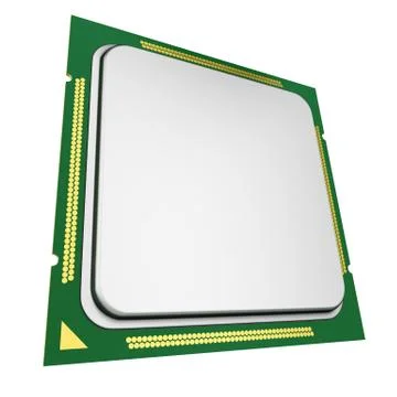 CPU on white 3D render Stock Illustration