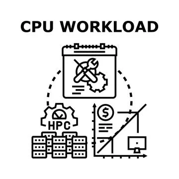 Cpu workload managing for high performance computing Stockillustratie
