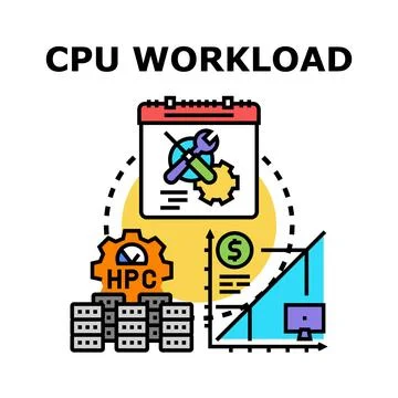 Cpu workload managing for high performance computing Ilustração Stock