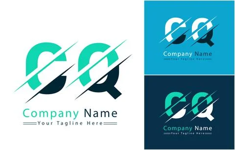 CQ Letter Logo Vector Design Concept Elements Illustrazione stock