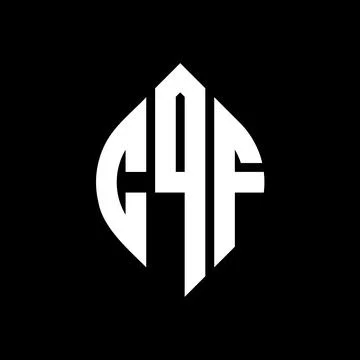 CQF circle letter logo design with circle and ellipse shape. CQF ellipse lett Stock Illustration
