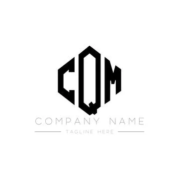 CQM letter logo design with polygon shape. CQM polygon and cube shape logo .. Stock Illustration