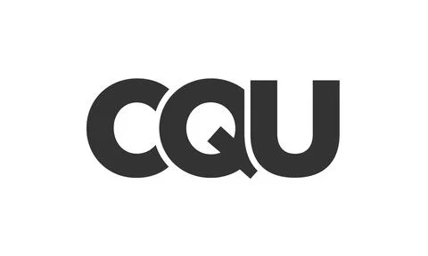CQU logo design template with strong and modern bold text. Initial based ve.. Stock Illustration