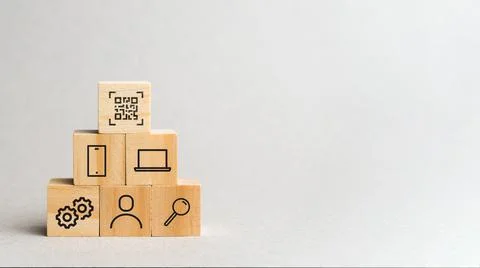 CR code concept matrix barcode with copy space Foto stock