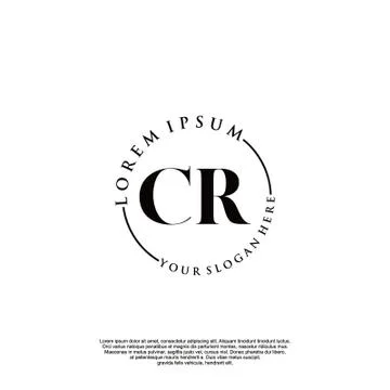 CR Initial handwriting logo design Stock Illustration