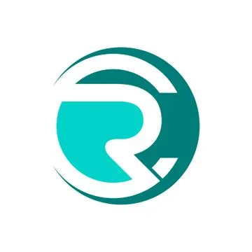 CR initial letters circle elegant logo golden silver black background Stock Illustration