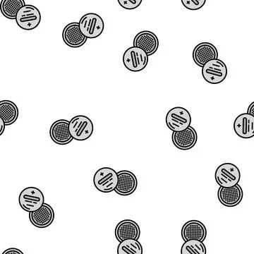Cr2032 button battery vector seamless pattern Stockillustratie