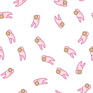 Crab allergy vector seamless pattern flat Illustration