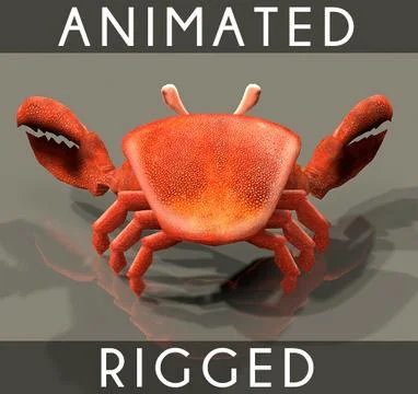 Crab Animated 4 texture bumpmap 3D Model