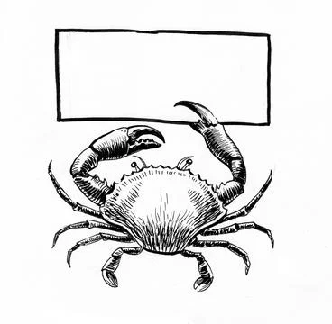 Crab with blank card Illustrazione stock
