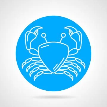 Crab blue round vector icon Stock Illustration