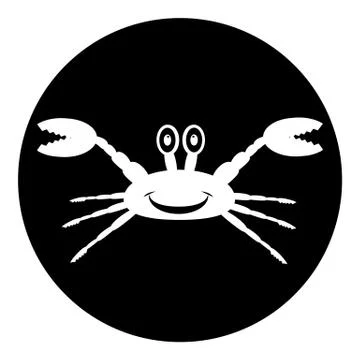 Crab button Stock Illustration