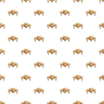 Crab cartoon pattern creating seamless marine background texture Stock Illustration