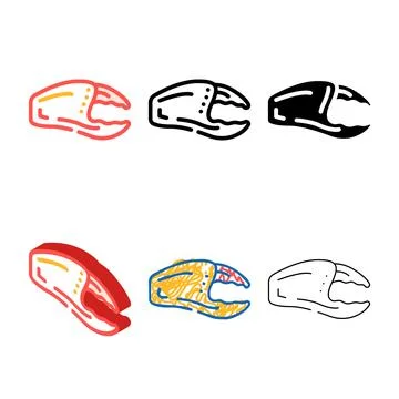 Crab claw color icon vector minimal Stock Illustration
