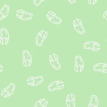 Crab claw line vector seamless pattern Stock Illustration