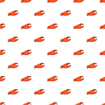 Crab claw seamless pattern on white background Stock Illustration