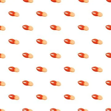 Crab claw seamless pattern on white background Illustrazione stock