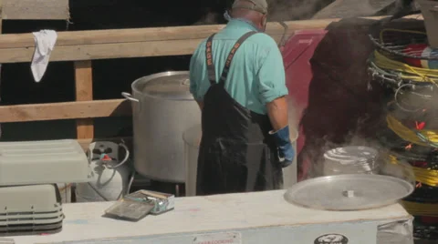 Crab cooking in a pot Stock Footage 32638603