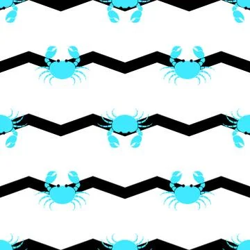 Crab cute pattern background vector Illustrazione stock