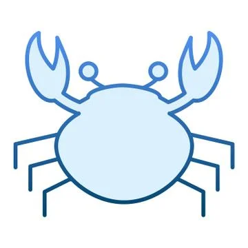Crab flat icon. Shellfish blue icons in trendy flat style. Seafood gradient Stock Illustration