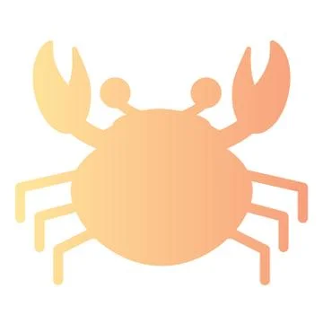Crab flat icon. Shellfish color icons in trendy flat style. Seafood gradient Stock Illustration